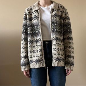 Croft + Barrow vintage looking zip up sweater: Size Petite Large